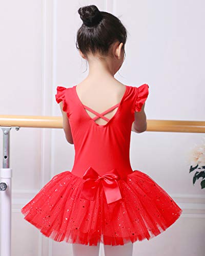 BAOHULU Meia-calça de balé infantil/criança pequena, Diamante vermelho, 3-4 Anos