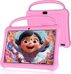 VASOUN Kids Tablet 10 inch, Android 13 Tablets for Kids with 4GB（2+2GB Expand RAM+64GB ROM,Tablet PC with Parental Control, Time Limits, Age Filters,6000mAh Battery,Dual Camera,WiFi, Bluetooth(Pink)
