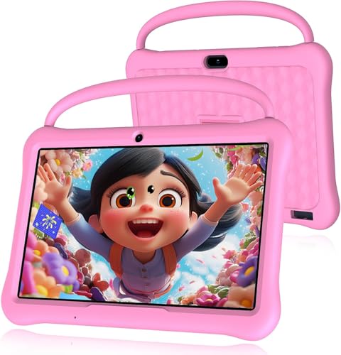 VASOUN Kids Tablet 10 inch, Android 13 Tablets for Kids with 4GB（2+2GB Expand RAM+64GB ROM, Tablet PC with Parental Control, Time Limits, Age Filters, 6000mAh Battery, Dual Camera, WiFi, Bluetooth(Pink)