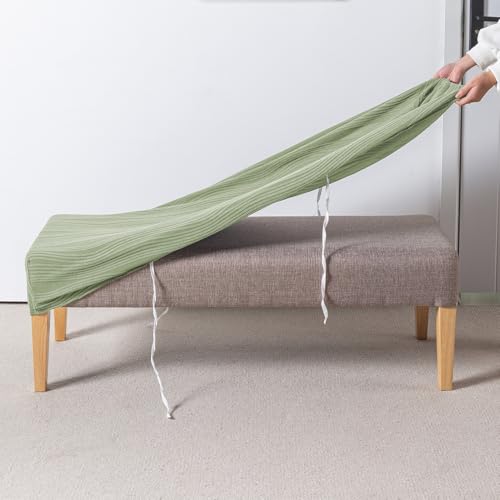 Image of HOKIPO 200gsm Knitting Jacquard Bench Cover, 'Nestiva Series', Pastel Green (AR-6237-GRN)