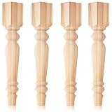 Threehoney 4 Pcs Farmhouse Table Legs, 14' x2.2'' Pine Dining Table Legs for Furniture Unfinished Wooden Furniture Dining Cottage Bench Coffee for DIY (Short)