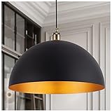Vintage Pendant Light 17.72‘’ Farmhouse Pendant Lights Industrial Large Dome Chandelier Black...