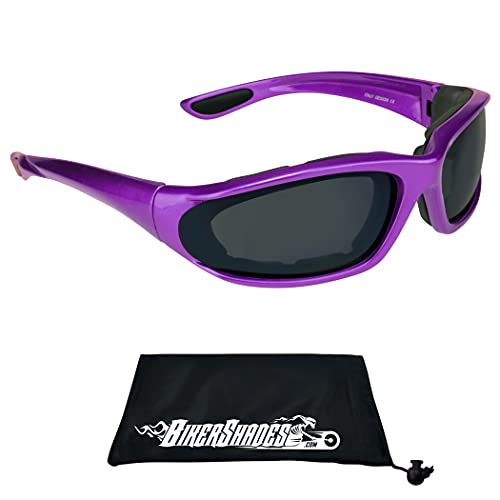 Bikershades Purple Frame Motorcycle Safety Sunglass Small For Women And Girls #TOP30