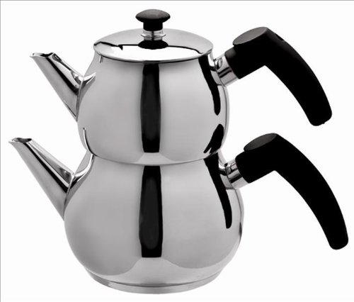 Schillerbach Teekanne Set mini Edelstahl 18/10 Turkisch Tee Kochset