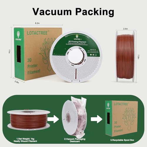Image of PLA Force Filament Brown, Toughened PLA Filament 1.75mm 1KG | Reddish Brown 3d Printer Filament With A Rich, Earthy Tone Perfect For Retro Carvings And Models