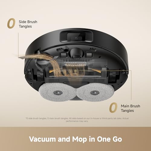 Image of DREAME L50 Robot Vacuum and Mop, 25000Pa Vormax Suction, MopExtend Edge Cleaning, Dual Anti-Tangle Main /Side Brushes, 10.5mm Auto Mop Lifting, Smart Carpet Detection, 5200mAh, Ideal for Pet Hair