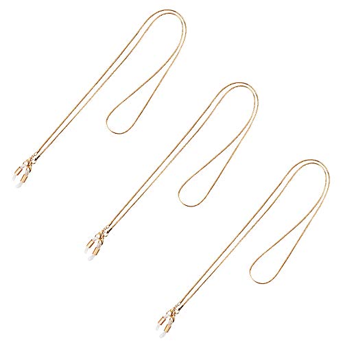 Heqishun Chaîne de Lunettes 3Pcs Cordons Lunettes de Soleil Porte-lunettes Cordes Fil Lunettes pour Femmes Hommes Sangle de Lunettes Universel Réglable (76CM) Cover
