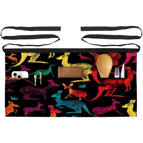 Demi tablier de cuisine court lot de 3 avec poches pour serveur bistrot et bar