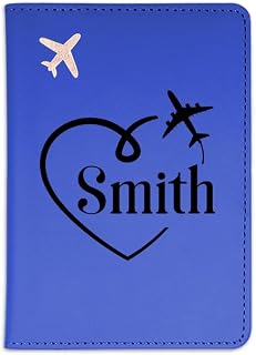 Personalized Passport Holder Cover Case with Custom Name - Custom Travel Wallet Passport Protector - Travel Accessories - Family Passport Wallet for Men & Women - Navy