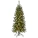 National Tree Company 4.5 ft Pre-Lit Kingswood Fir Slim Artificial Christmas Tree, 150 Clear Lights, 330 Tips, Includes Stand, Green