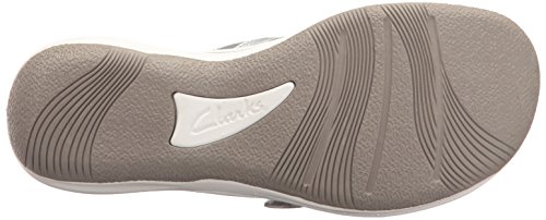 Clarks Women's Breeze Sea Flip-Flop, New Silver Synthetic, 8 #TOP3