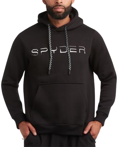 Spyder Men's Active Hoodie Sweatshirt - Athletic Performance Fleece Workout Long Sleeve Pullover Hoodie for Men (Size: S-XXL)