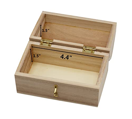 Pack Of 6 Ready To Decorate Wood Treasure Chest Box Savings Bank With Coin Slot, Hinged Lid And Lockable Front Clasp, Diy Craft #TOP5