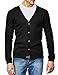H2H Mens Casual Solid Color Button Dwon V-Neck Cotton Cardigan Sweater Black US M/Asia L (CMOCAL012)
