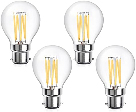 DoRight G45 B22 Edison Golf Bulb Dimmable ,6W LED Warm White 3000K LED Bulb, B22 Bayonet Cap Mini Globe LED Filament Bulb - 40W Replacement Incandescent - Hight Brightness 480lm (4 Pack)