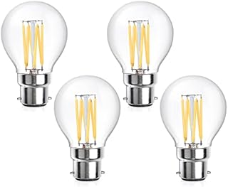 DoRight G45 B22 Edison Golf Bulb Dimmable ,6W LED Warm White 3000K LED Bulb, B22 Bayonet Cap Mini Globe LED Filament Bulb - 40W Replacement Incandescent - Hight Brightness 480lm (4 Pack)