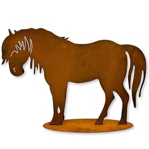 Rostikal Pferd Edelrost Dekofigur 30cm