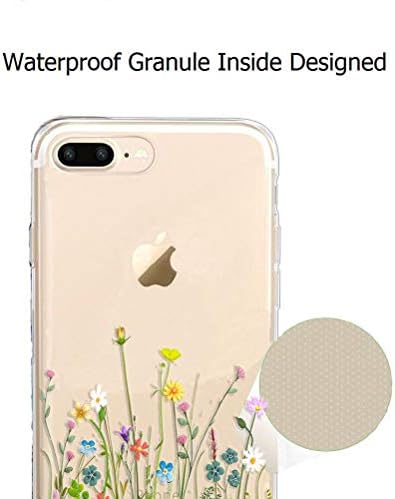 Unov Case Compatible with iPhone 8 Plus iPhone 7 Plus Case Clear with Design Embossed Floral Pattern TPU Soft Bumper Shock Absorption Slim Protective 5.5 Inch (Flower Bouquet)