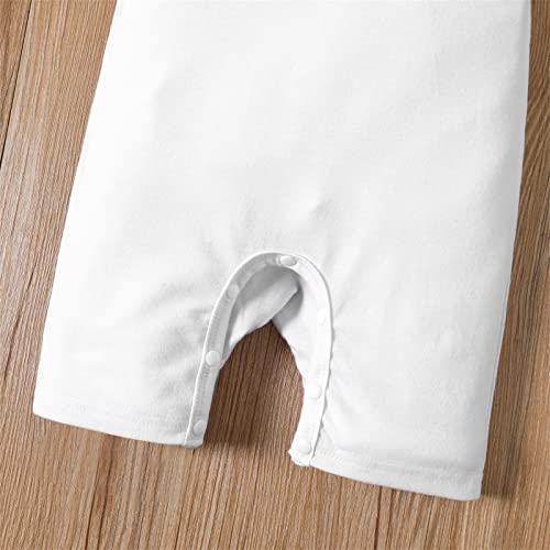Patpat Baby Boys Bear Polo Snap-Up Rompers Baby Boys Short-Sleeve Jumpsuit Button Up One Piece Rompers White 6-9 Months #TOP4