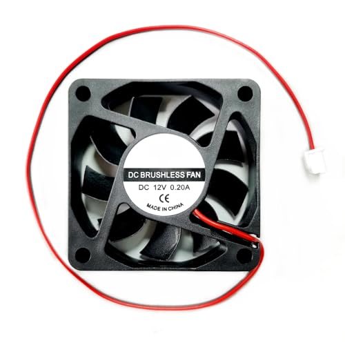 DAKKZA Cooling 60mm Case PC Fan for 60mm x 60mm x 15mm DC 12V 0.2A 6015 Brushless 2-Pin XH2.54 4000RPM