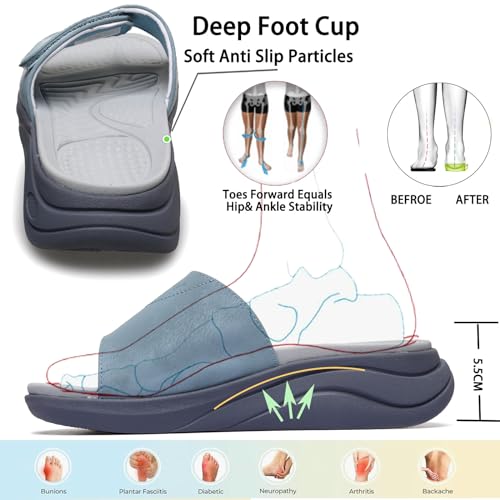 Slide Sandals for Women with Adjustable Width Orthopedic for Swollen Feet | Foot Pain Relief2