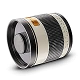 Contenido del envío: Teleobjetivo Walimex Pro 800/8, 0 DX en bolsa de objetivo con tapa delantera y trasera, adaptador T2 para Canon R