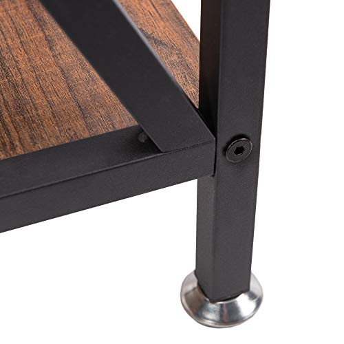 Good & Gracious Multi-Function Nightstands, Small Narrow End Table With Drawer, X-Shape Frame Side Table With Shelf For Living Room, Bedroom, Bed Side, Rustic Brown #TOP6