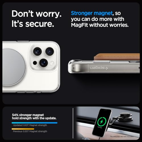 Spigen Ultra Hybrid S MagFit for iPhone 15 Pro Max Case, Crystal Clear - image 5