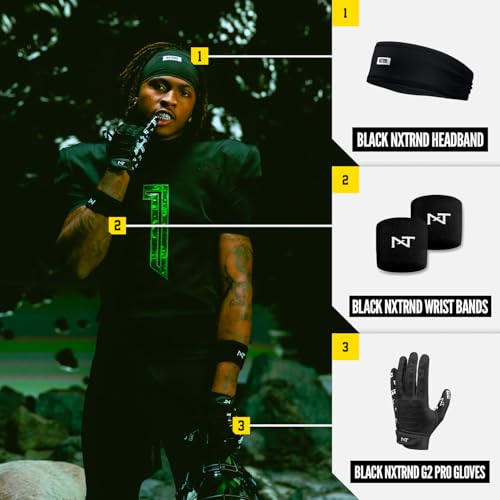 Nxtrnd G2 Pro Football Gloves, Men's Ultra Sticky Elite Receiver Gloves (Black, Large) by NXT NXTRND - Used condition - Image 5