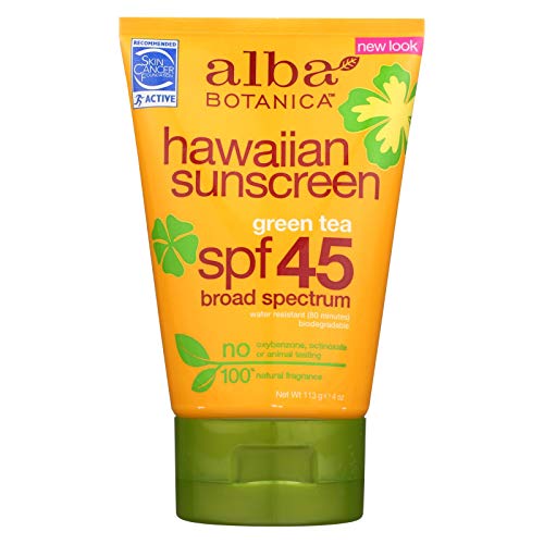 ALBA BOTANICA SUNBLOCK,GREEN TEA,SPF 45, 4 FZ