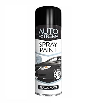 SuperGift.com 250ml All Purpose Aerosol Black Matt Spray Paint Quick Drying Spray, Fast Dry and Excellent Coverage for Car, Van, Wheel, Metal, Plastic and More by Diva Gift