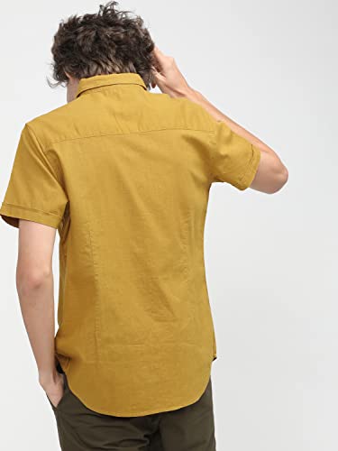 Image of Ketch Men's Cotton Slim Fit Solid Half Sleeve Shirt