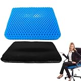 FDFuZhao Gel Cushion for Long Sitting - Extra Large & Thickened Office Chair Cushion with Honeycomb Design for Back Pain and Pressure Relief, Breathable Car & Wheelchair Seat Pad