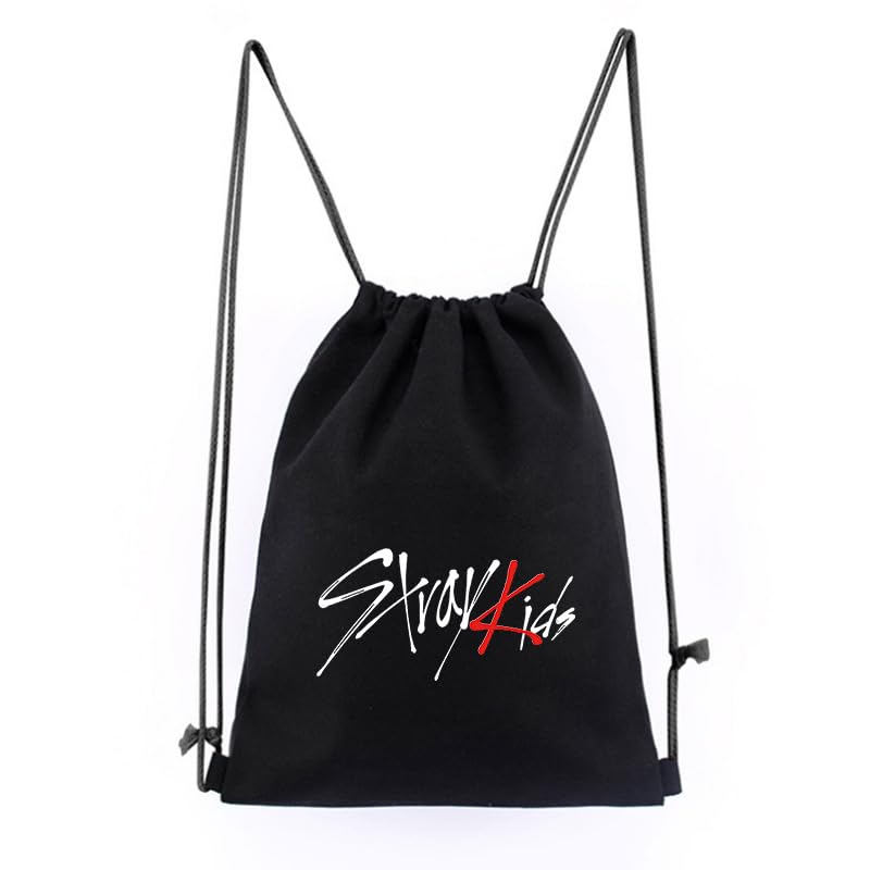 Stray-Kids Drawstring Bag Backpack Canvas Storage School Bag