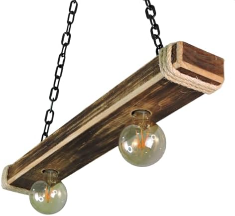 Luminária Pendente Caibro Rústico com Corda Sisal e Bocais E27 (B...