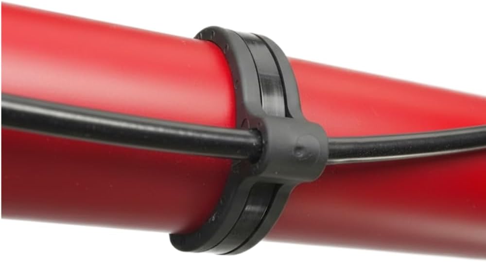 Rubber Cable Zip Tie Mounts Base Kit, Outdoor UV Resistant Black Nylon Cable Tie Heavy Duty, Rugged Durable Reusable Rubber Wire Cable Clips 25 Pack Small (3/16"-1/4") 4.8mm-6.5mm