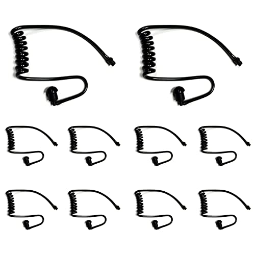 10-Pack Replacement Acoustic Coil Tube Walkie Talkie Earpieces for Baofeng Motorola Kenwood Retevis