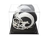 Better Display Cases Acrylic Football Helmet Display Case Black Risers Mirror (A002-BR)