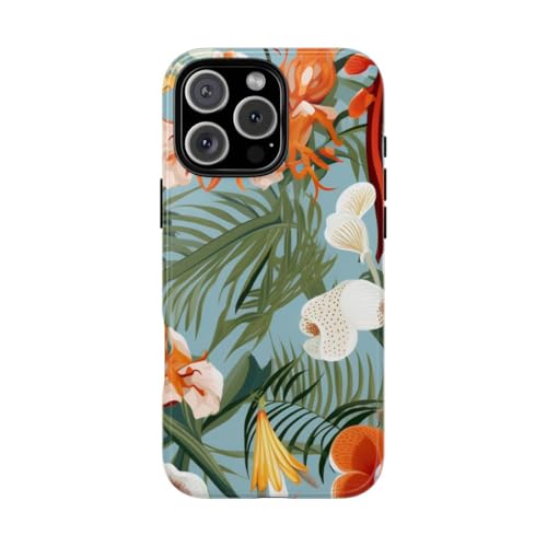 Coque antichoc iPhone 16 Pro Max motif orchidées pour éviter les rayures