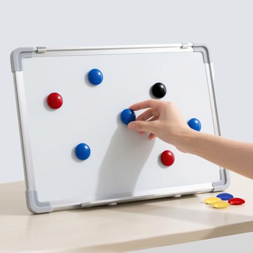 HIGHRAZON 27-Piece Soccer Magnets - 2 Team Sport Goal Player Magnets for Magnetic Clipboard Coach Board, Compatible with Magnetic Whiteboard & Coach Board