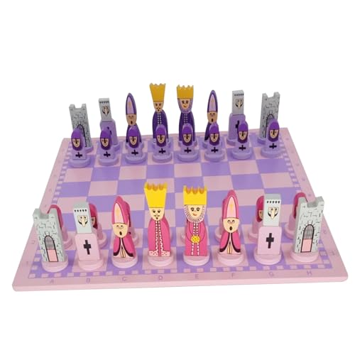 Jeu d'échecs en bois enfant : une idée cadeau de société unique avec de mignonnes pièces