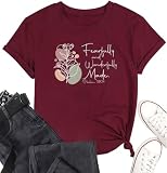 Faith Graphic T Shirt for Women Christian Shirts Bible Verse Inspirational Tee Tops, 2Wine Red, Medium