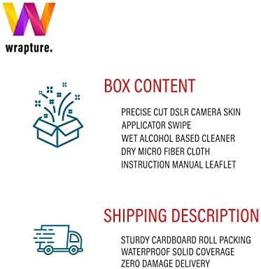 WRAPTURE. Premium DSLR Camera Scratchproof Protective Skin for Nikon D7500 - No Residue Removal, Bubble Free, Scratch Resistant, Stretchable, HD Quality Printed - HDCS-Nikon-D7500 (Design 12)