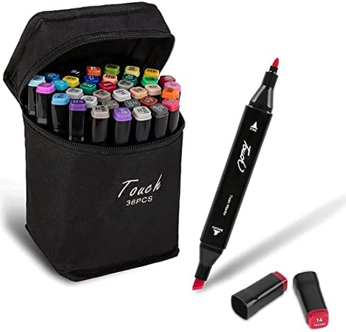 Set De 12 Rotuladores Para Tela Ferizzia - Doble Punta, Permanentes, Colores Vivos, Para DIY