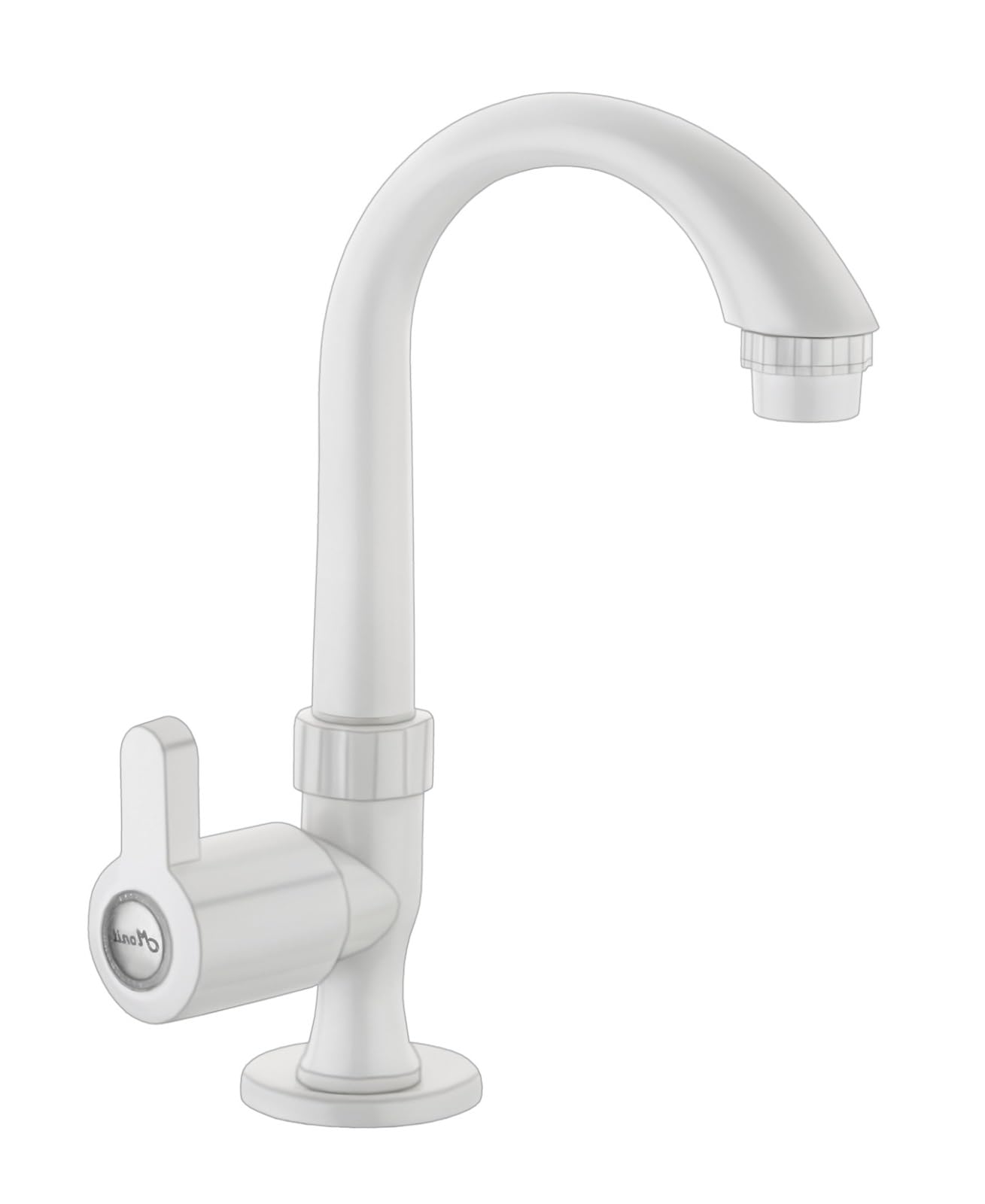 MONIT PTMT Swan Neck Tap for Kitchen/Bathroom Wash Basins/faucets (Big Neck, White & Black) (RSN1)
