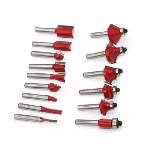 Jogo De Fresas Para Tupia C/15 Pçs 6mm C/ Maleta