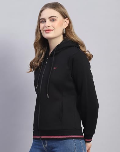 Image of Monte Carlo Womens Regular Fit Hooded Neck Full Sleeve Solid Sweatshirt (Pack of 1)