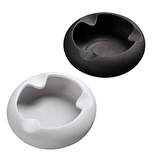 CULPRT Cinzeiro de cerâmica minimalista feito à mão Solid Curry Cenh bandeja, decoração de escritório em casa, cinzeiro/branco ou preto
