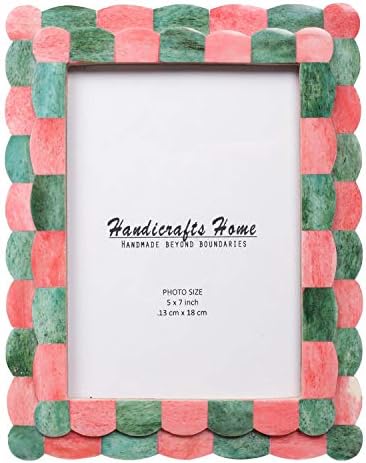 Handicrafts Home Photo Picture Frame - 4" x 6" Handmade Gift Photo Frames - Green & Red New Years Gift
