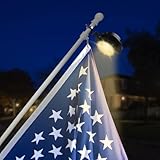 Flag Pole Light Solar Powered Warm Light 3000K, FlagPole Solar lamp for 5ft 6ft Flagpoles, Solar Flagpole Lights Outdoor Waterproof LED for Outside House Garden Yard American Flags Decor(Black)